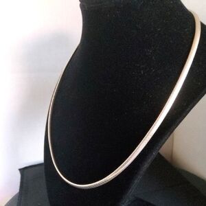 ITALY 925 wide flat omega necklace